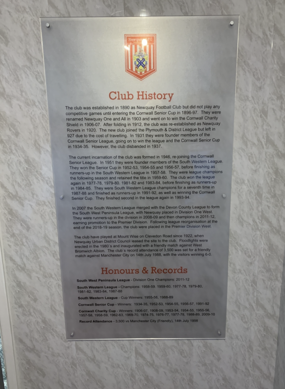 newquay football club sign 5a